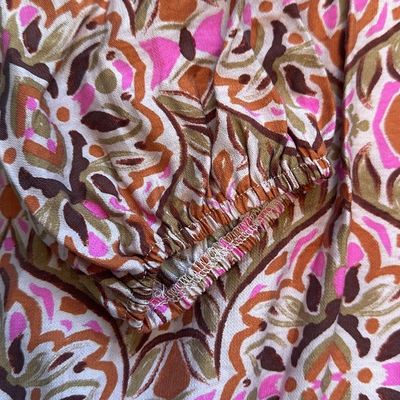 TCEC Pink Abstract Patterned Long Sleeve Loose Dress Size Medium with Pockets - Picture 6 of 11